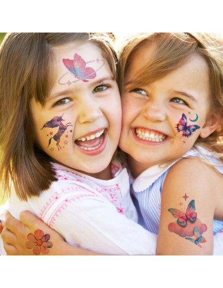 Tatuajes Temporales Brillantes Hohamn - 12 Hojas Mariposa Luna