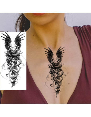 10 Hojas Tatuajes Temporales Calaveras y Flores Briyhose