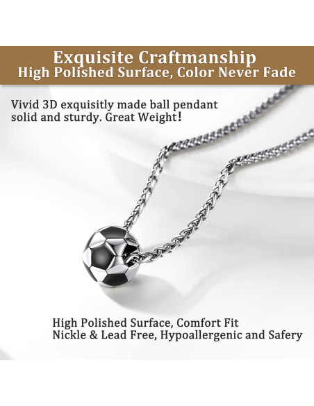 Collar de Acero Inoxidable para Hombre Bestyle - Balón de Fútbol