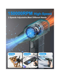 Soplador de Aire Comprimido EOUMJE W08 Verde 150,000RPM 2