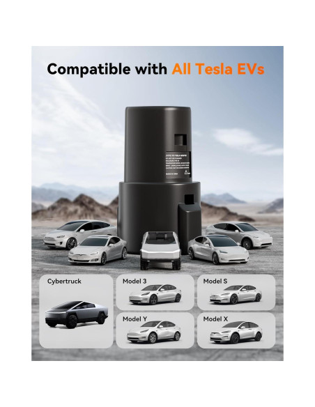Adaptador Cargador J1772 a Tesla WOLFBOX 80A 240V Portátil
