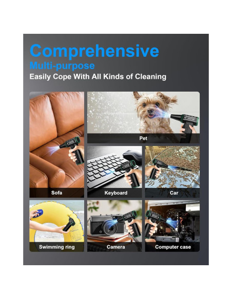 Soplador de Aire Comprimido EOUMJE W08 Verde 150,000RPM