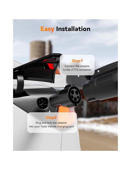 Adaptador Cargador J1772 a Tesla WOLFBOX 80A 240V Portátil