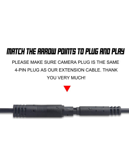Cable de Extensión 4 Pines YiePhiot 2m para Cámara de Respaldo