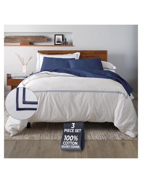 Funda de Edredón Ella Jayne King 100% Algodón Percale Marino