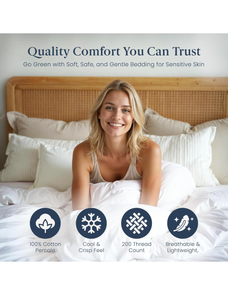 Funda de Edredón Ella Jayne King 100% Algodón Percale Marino