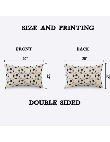 Funda de Almohada Rectangular TKS MITLAN 30x50 cm Patrón Fútbol