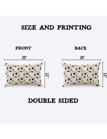 Funda de Almohada Rectangular TKS MITLAN 30x50 cm Patrón Fútbol
