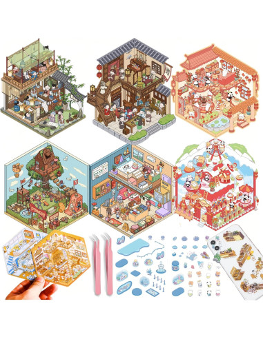 Kit de Pegatinas DIY 3D Genérico - 6 Temas Creativos