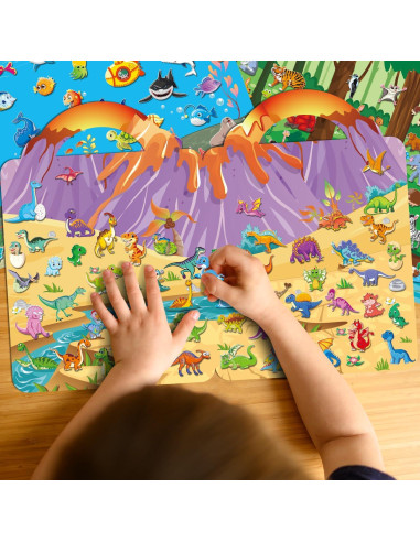 Paquete de 4 Libros de Calcomanías 3D Reutilizables Elfew