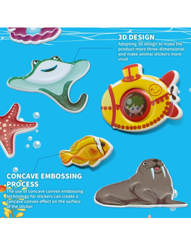 Paquete de 4 Libros de Calcomanías 3D Reutilizables Elfew