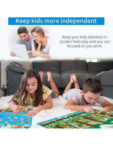 Paquete de 4 Libros de Calcomanías 3D Reutilizables Elfew