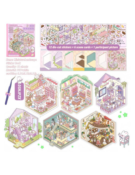 Kit de Stickers 3D Reutilizables DSNJPZX para Adultos y Niños