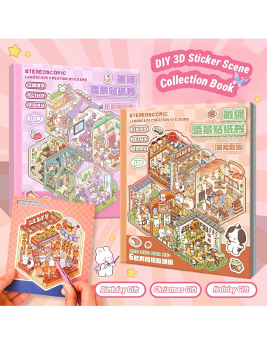 Kit de Stickers 3D Reutilizables DSNJPZX para Adultos y Niños