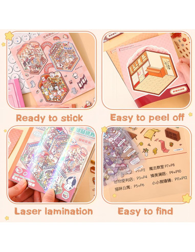 Kit de Stickers 3D Reutilizables DSNJPZX para Adultos y Niños