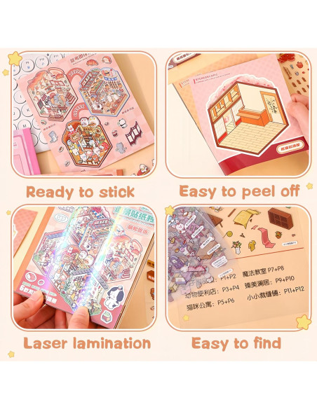 Kit de Stickers 3D Reutilizables DSNJPZX para Adultos y Niños