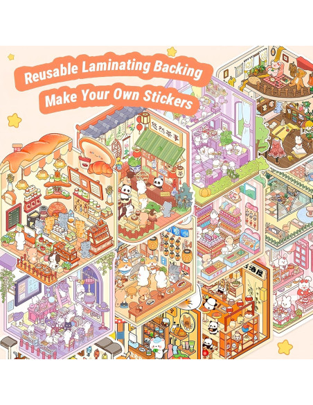 Kit de Stickers 3D Reutilizables DSNJPZX para Adultos y Niños