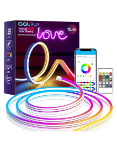 Tira LED Neón GUPUP 5m RGB Control App IP65 Sincronizada Música