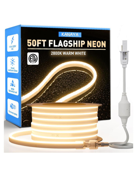 Tira de Neón LED KANAYA 15M Cálido Blanco 2800K IP65
