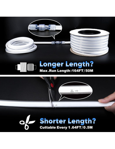 Tira de Neón LED KANAYA 15M Cálido Blanco 2800K IP65