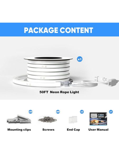 Tira de Neón LED KANAYA 15M Cálido Blanco 2800K IP65