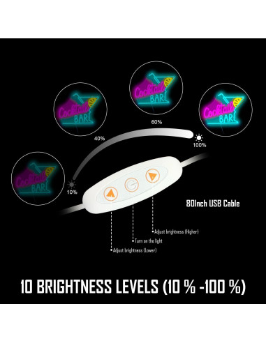Cartel de Neón LED CinsYarn Bar de Cócteles 30x10cm