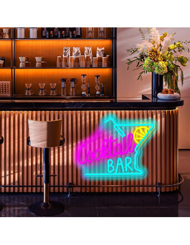 Cartel de Neón LED CinsYarn Bar de Cócteles 30x10cm