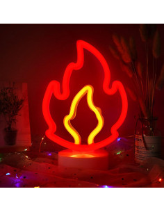 Lámpara LED de Neón Flame WIOSOUL 17x27 cm USB/Batería 2