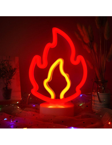 Lámpara LED de Neón Flame WIOSOUL 17x27 cm USB/Batería