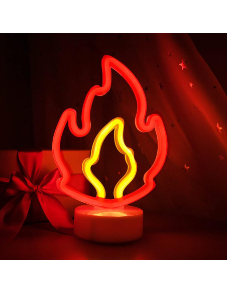 Lámpara LED de Neón Flame WIOSOUL 17x27 cm USB/Batería
