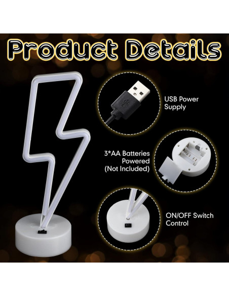 Luz de Neón Sieral Rayo LED USB Batería 3 Colores Luz de Neón Sieral Rayo LED USB Batería 3 Colores