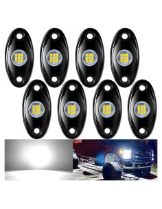 Kit de Luces LED Rock 8 Pods Amak Impermeables Blancas
