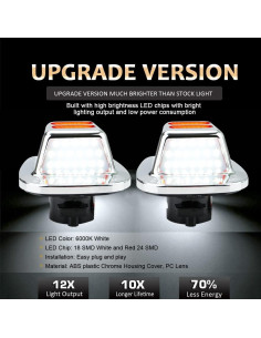 Luz de Placa de Licencia LED D-Lumina Cromada Rojo para Chevy GMC 2