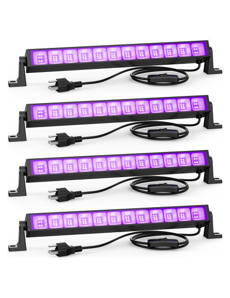 Barra de Luz Negra 40W Atfoyer 4PCS, Ilumina 44.9 m