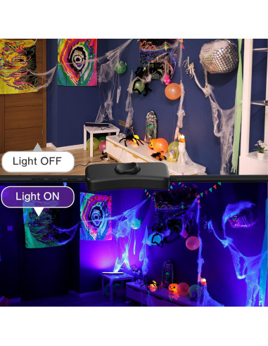 Barra de Luz Negra 40W Atfoyer 4PCS, Ilumina 44.9 m