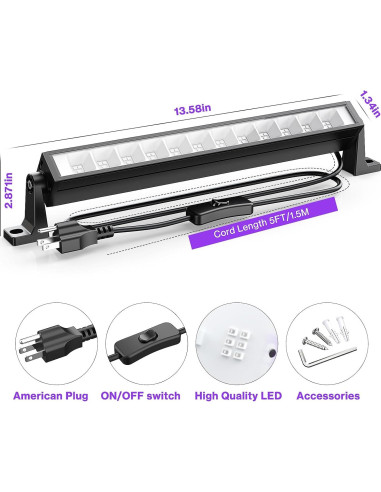 Barra de Luz Negra 40W Atfoyer 4PCS, Ilumina 44.9 m