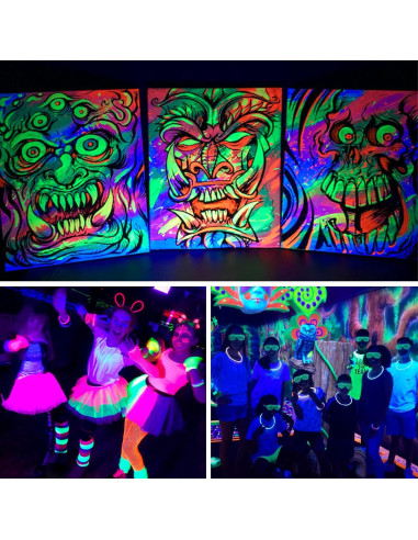 Barra de Luz Negra 40W Atfoyer 4PCS, Ilumina 44.9 m