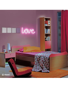 Letrero de Neón LED Atomi Corazón Rosa USB 12V 4W 2