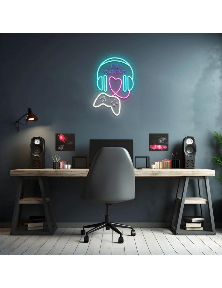 Luz de Neón Gamer LED Regulable 42.4x30.5cm nesighon