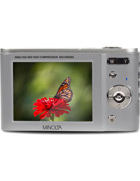 Cámara Digital Minolta MND20 44MP - Video 2.7K, Zoom 16X