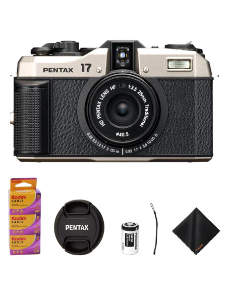 Cámara Compacta Pentax 17 con Lente 25mm F3.5 y Película Kodak