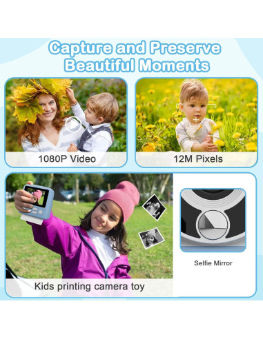 Cámara Instantánea Digital Yisdo para Niños 2.4" Azul