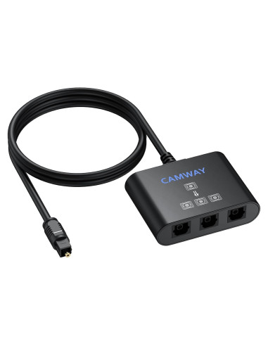 Divisor Óptico Digital CAMWAY 1x3 SPDIF Toslink 1m