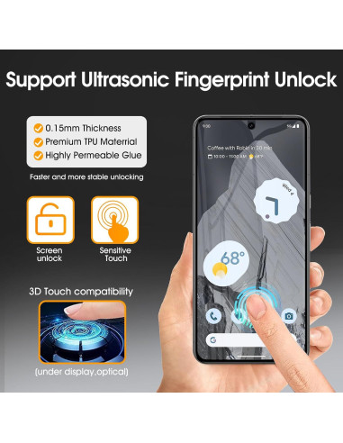 Paquete de 3 Protectores de Pantalla Privados TPU Google Pixel 8