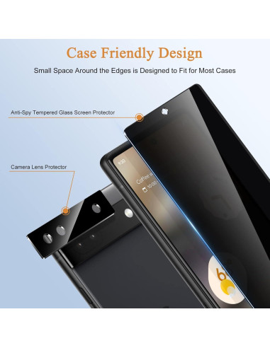 Protector de Pantalla Privado Vidrio Templado Google Pixel 6A