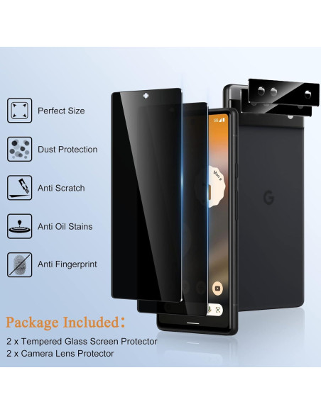 Protector de Pantalla Privado Vidrio Templado Google Pixel 6A