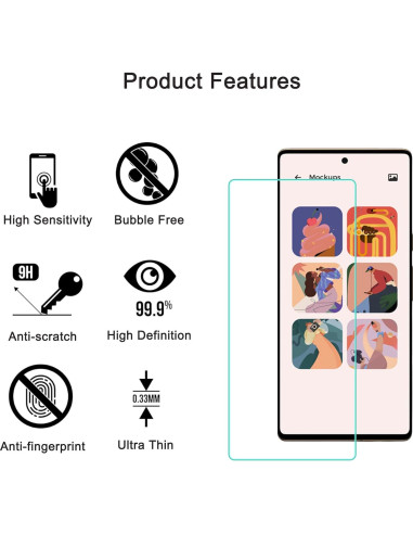 3 Protectores de Pantalla Vidrio Templado ZYHKJYL para Google Pixel 6