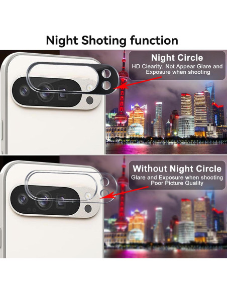 Protector de Lente de Cámara Zeking para Google Pixel 9 Pro XL - 2 Paquetes, Dureza 9H