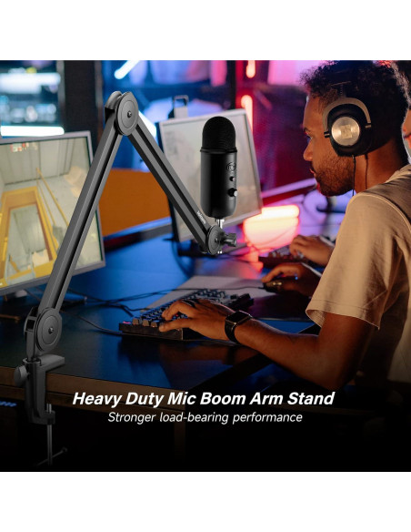 Brazo de Micrófono iQLQPQ Soporte de Suspensión 35cm Metal