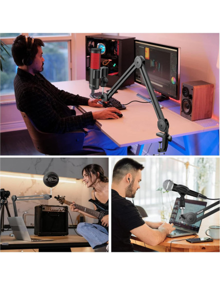 Brazo de Micrófono iQLQPQ Soporte de Suspensión 35cm Metal